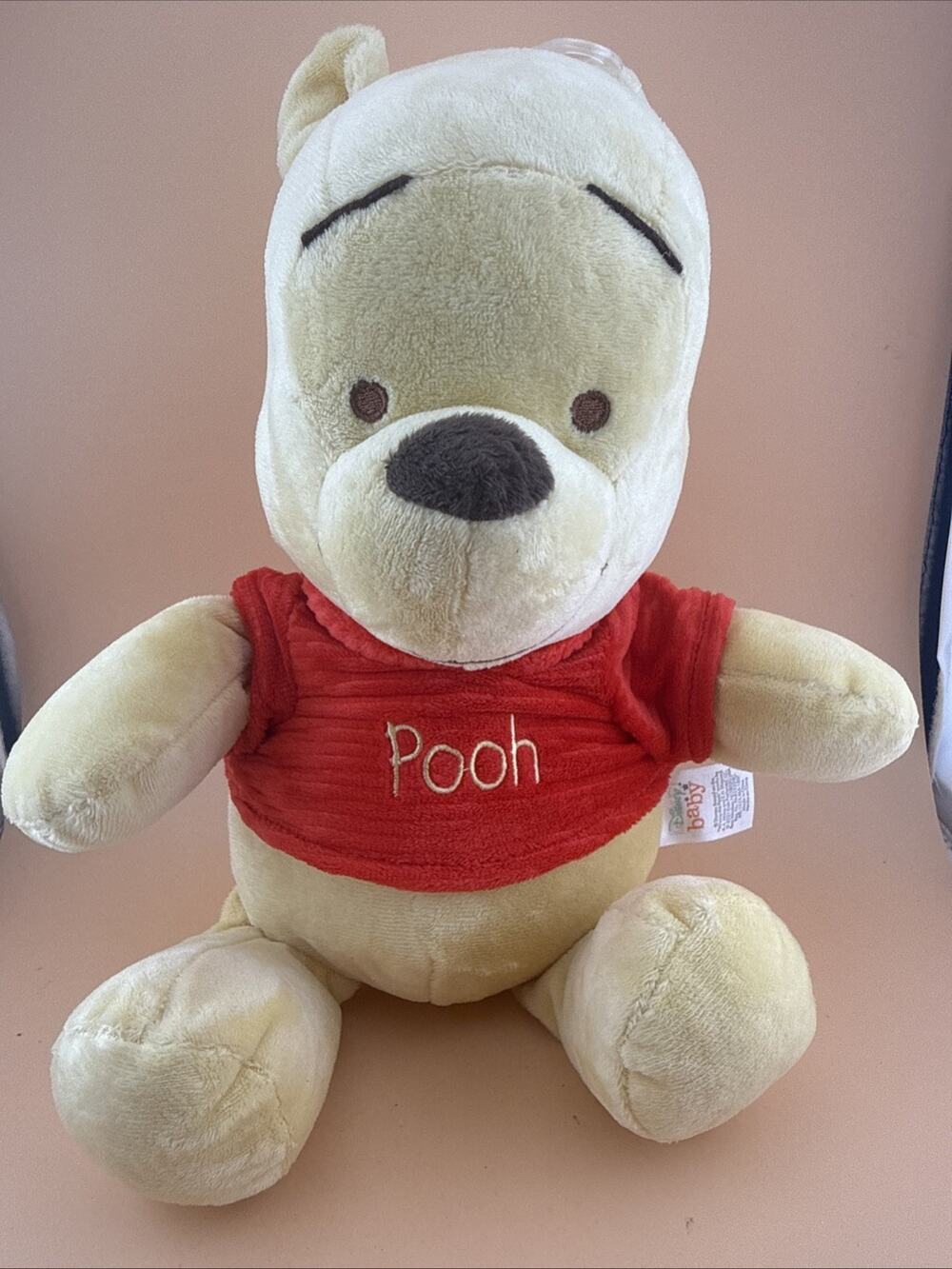 Disney Baby Winnie the Pooh Plush Stuffed Animal Toy Red Shirt 11 Inch Bear